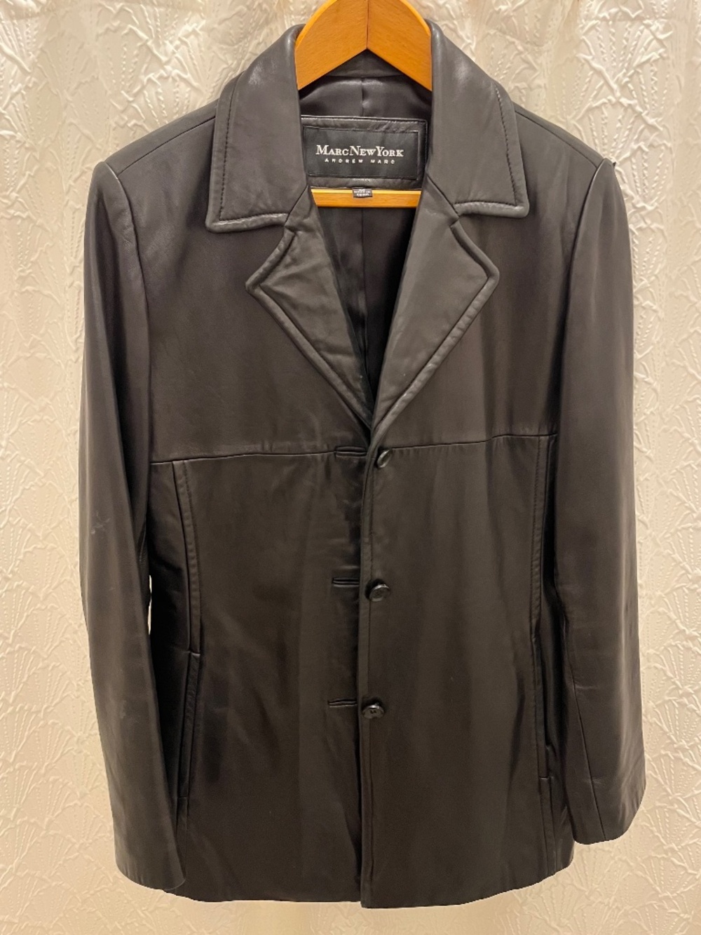 Marc New York Women's Black Lamb Leather Blazer Jacket M